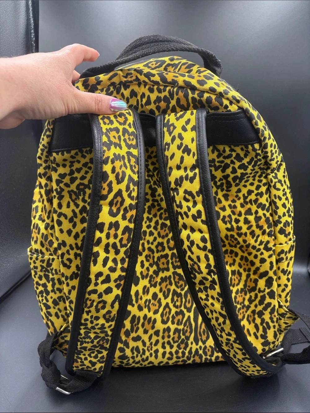 Yellow Leopard Print Backpack